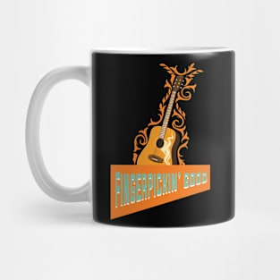 Funny Retro Acoustic Guitar Graphic Design and Guitarist Mug